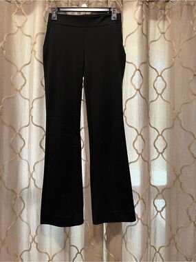 Vera Wang Black Boot-Cut Ponte Pants with Subtle Flare